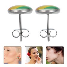 Colorful Stainless Steel Ear Studs Reusable Pride Earrings for Gay Lesbian Wear