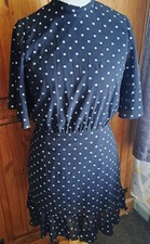 A Black Dress with Silver Spots by Boohoo Size 12