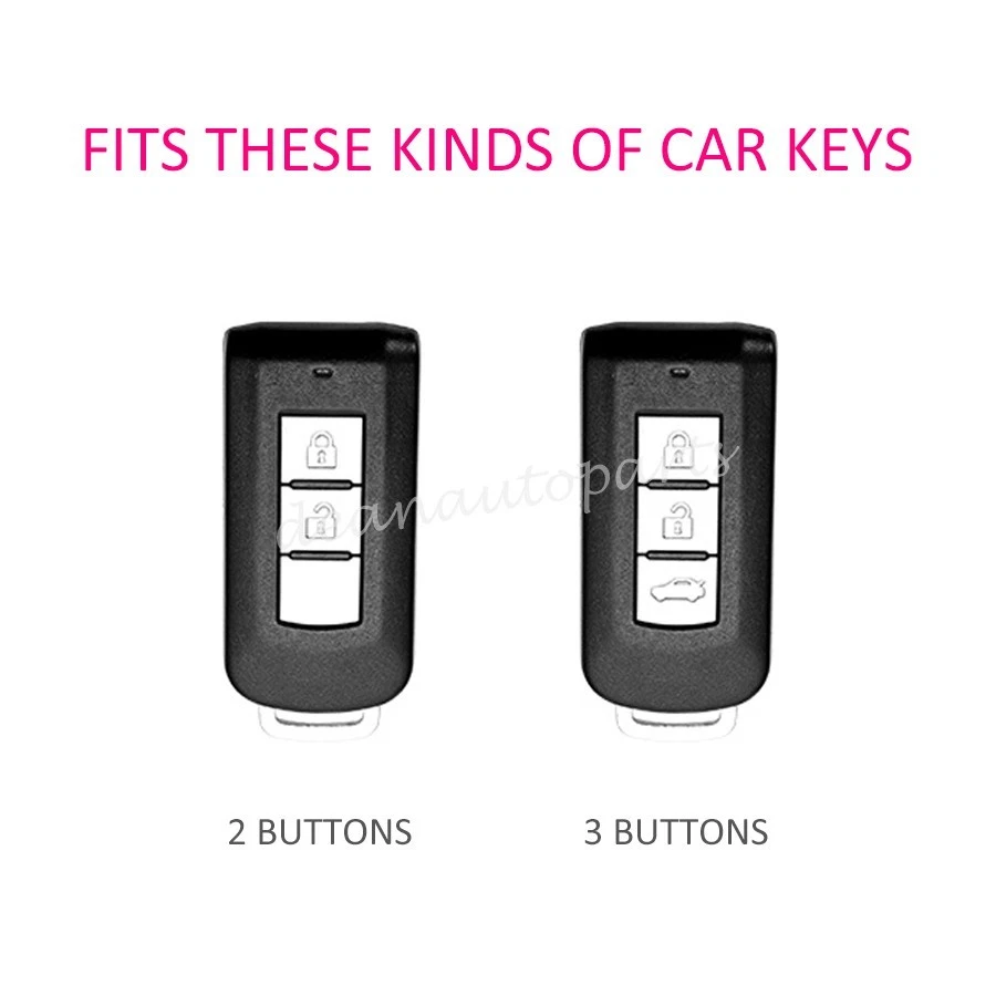 Metal Leather Car Key Cover Case For Mitsubishi Outlander Eclipse Cross ASX RVR - Imagem 2 de 4