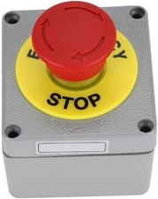 Red Sign Emergency Stop Push Button Switch Normally Closed Momentary 22mm IP66