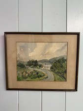 Vintage 1965 Oil Painting Irish Donegal Thatched Roof House Landscape Framed