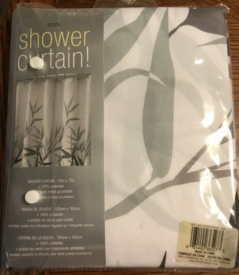 iDesign Anzu Fabric Shower Curtain Water-Repellent -72”x72” Foto 2 de 3