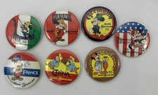 Lot of 7 Disney World World Showcase Country Pinback Button Italy Germany China