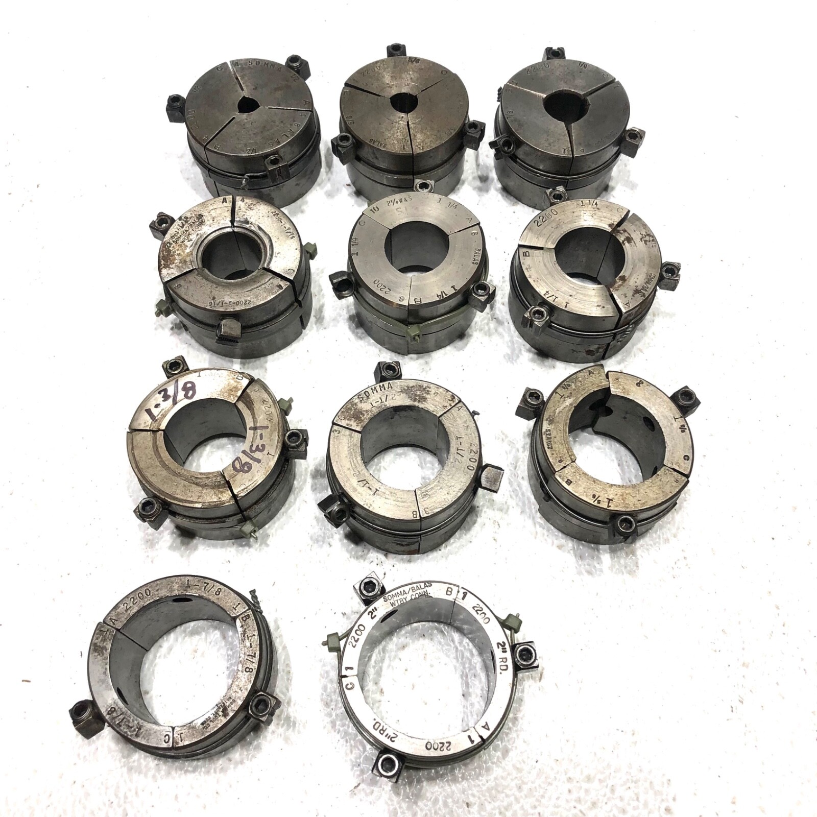 Ballas 2200 Round Smooth Collet Pads -- 2-1/4 W&S Warner Swasey -- Various Sizes