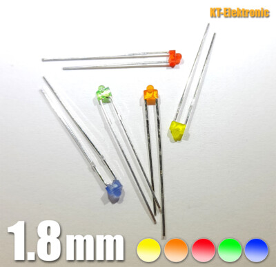 1,8mm 2mm 3mm 4,8mm 5mm LED AUSWAHL mit Widerstand klar matt auto RGB weiß