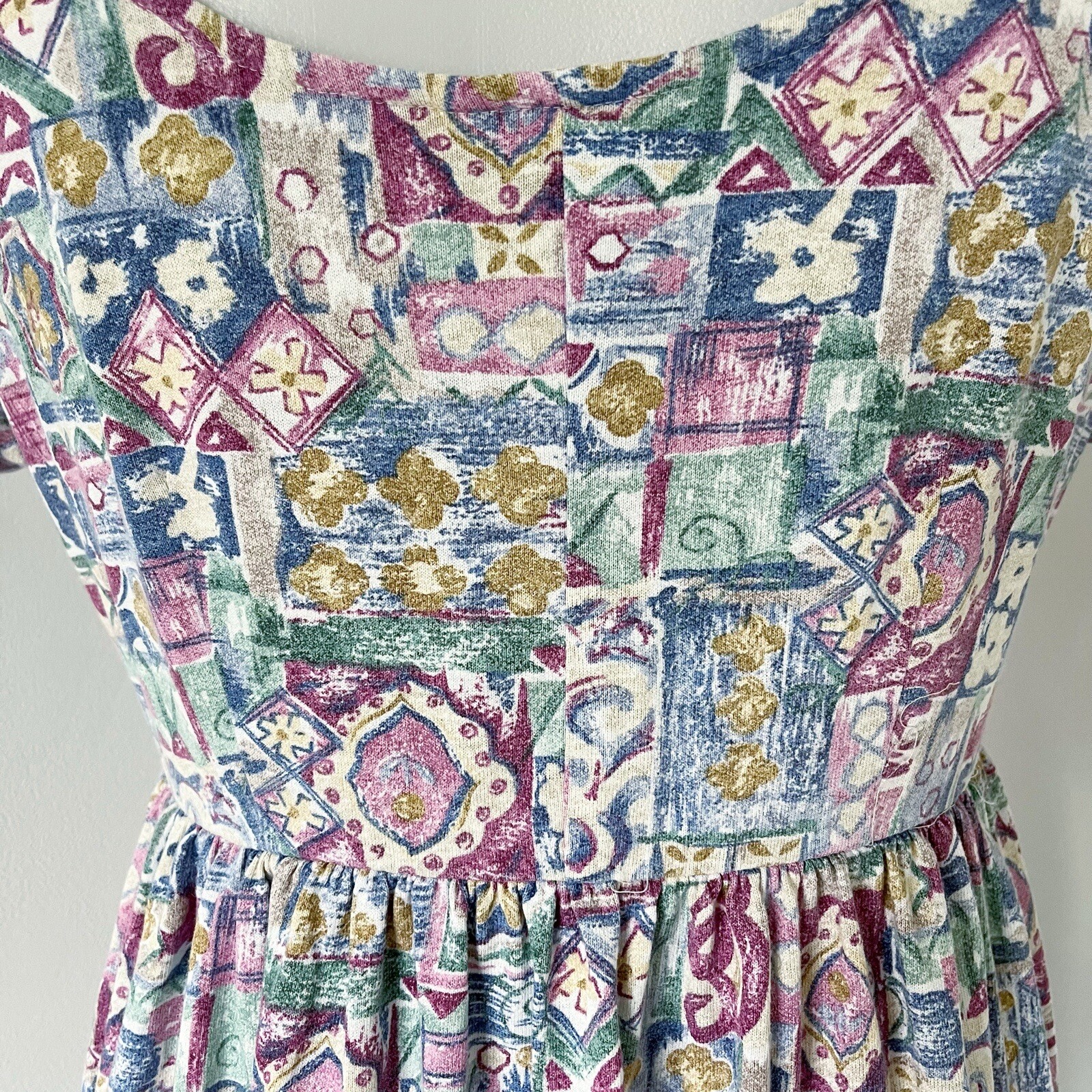 Vintage 80s 90s Printed Pattern Patchwork Style F… - image 13