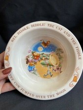 VTG AVON HEY DIDDLE DIDDLE 1984 CERAMIC CEREAL BOWL NURSERY RHYME 6.75"