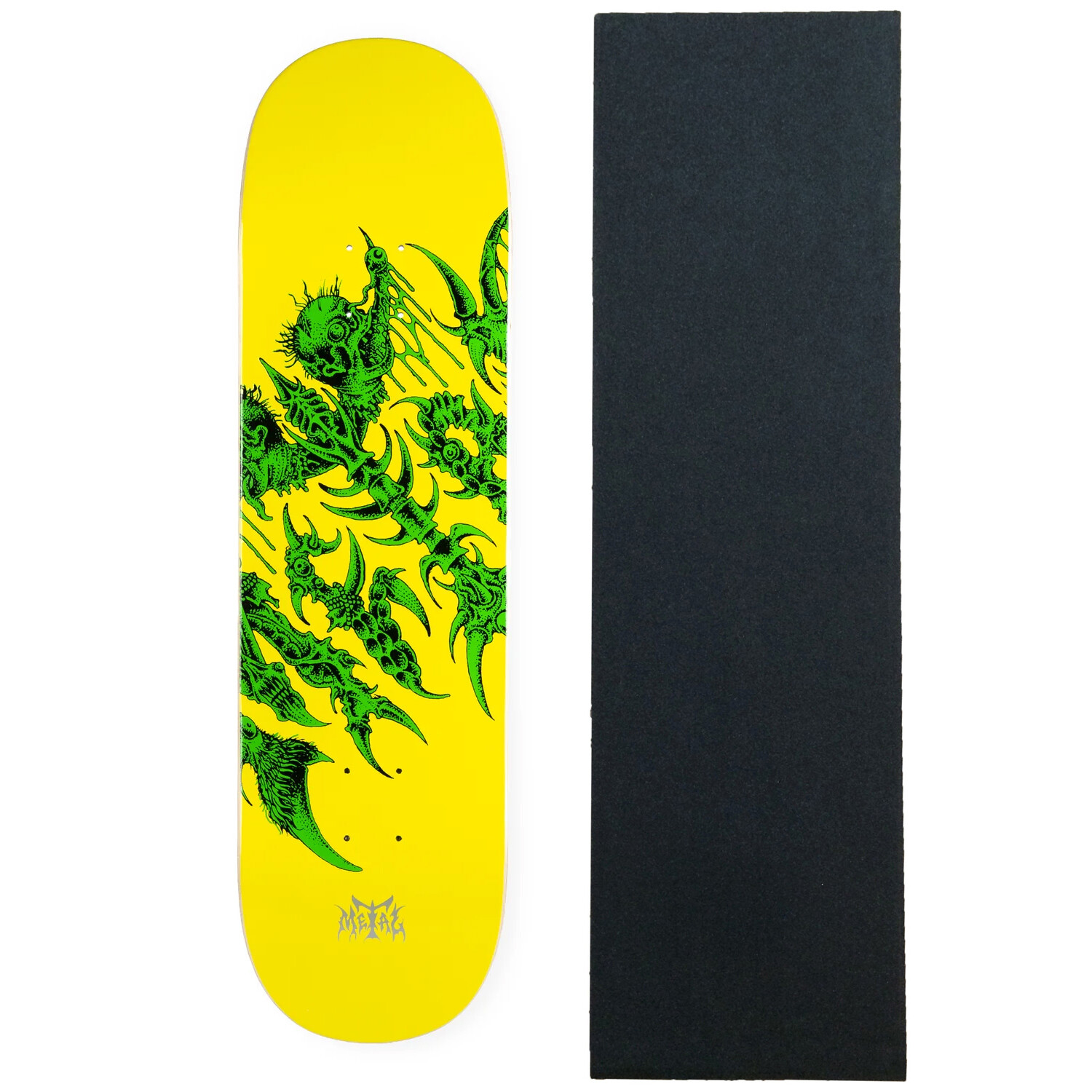Metal Skateboard Deck Ancient Logo Yellow 8.625