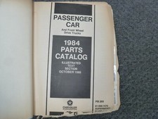 1984 Dodge Omni Hatchback Parts Catalog Manual Se Glh