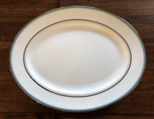Lenox, Kate Spade, Library Lane Aqua, Oval Platter 13" ~new~