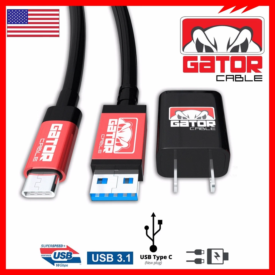 Cable Cargador USB-C Sincronización de Datos Hogar Cargador de Pared para Samsung LG Motorola Android Foto 4 de 4