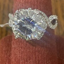 PAJ 925 Sterling Silver Cz Ring 12.80 CTW Size 8