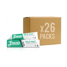 26x Grant's Australia Vegan Certified Mild Mint With Aloe Vera Toothpaste 110g