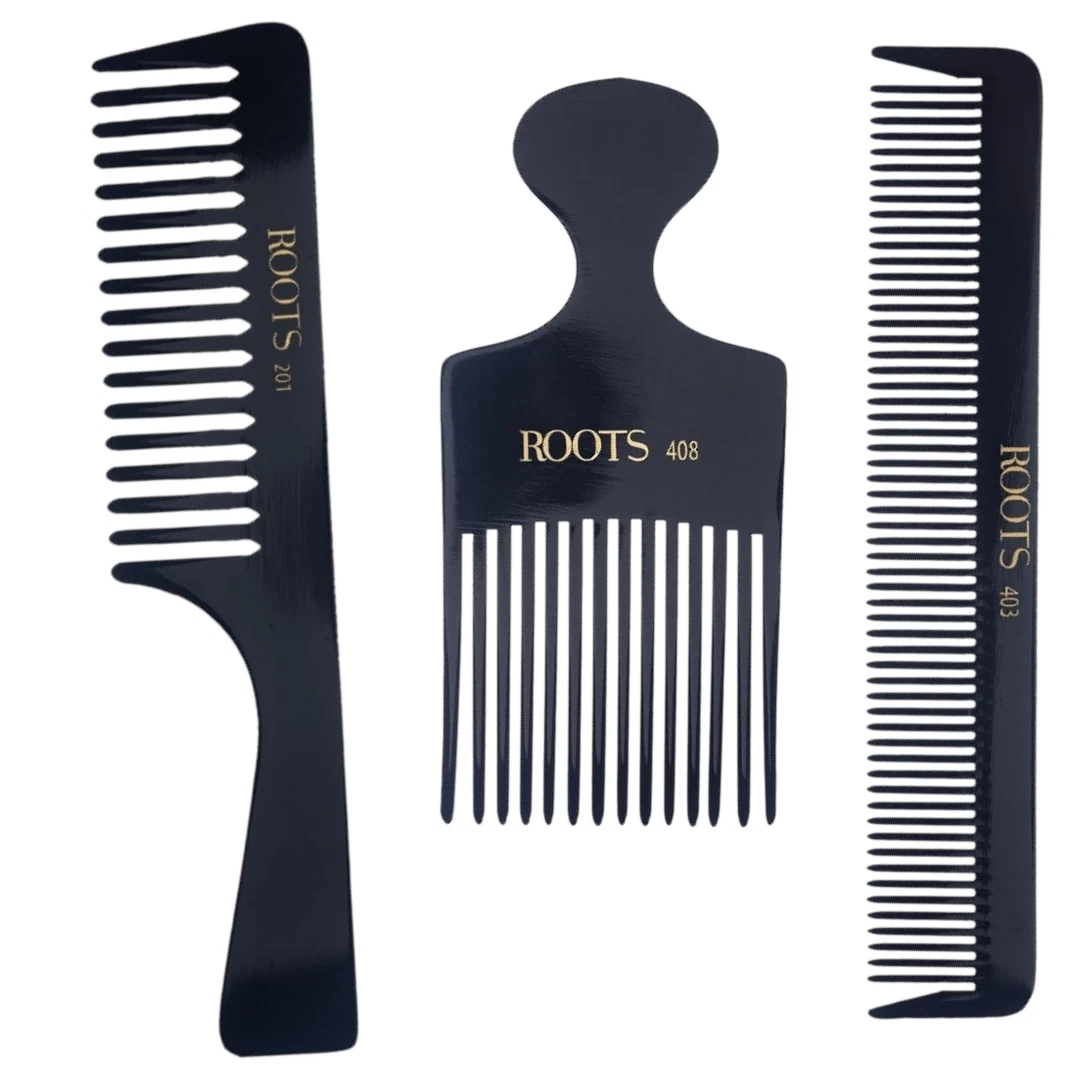 Roots Professioneller Haarkamm – Schwarz, Antistatisch, Für Präzises Styling, Modell Nr. 106