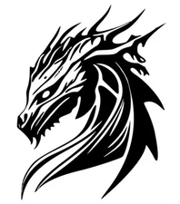 Tribal Dragon Rendering Black Vinyl Decal Car Window Laptop Notebook Tablet Mug