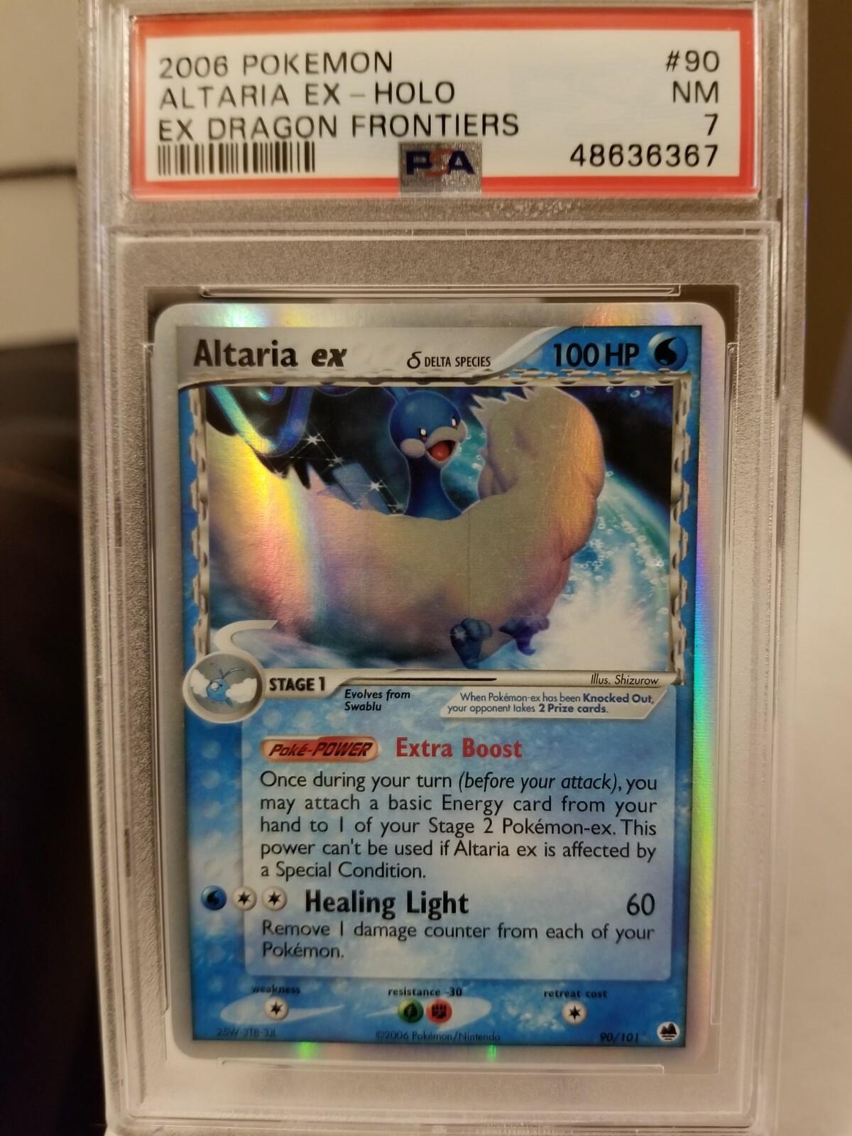 2006 Pokemon EX Dragon Frontiers Altaria EX Holo 90/101 PSA 7