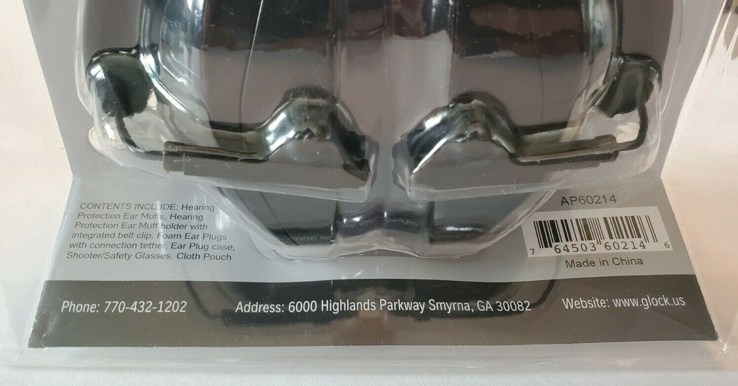 GLOCK Range Kit AP60214 Shooting Glasses, Earplugs, Ear Muffs 25db Vocabulary Today