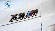 Genuine For BMW F95 X5 M Competition Gloss Black Rear Trunk Boot Badge Emblem