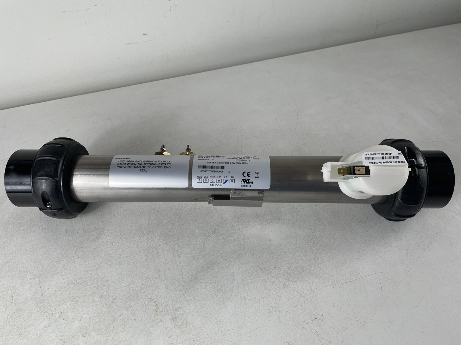 BALBOA SPA HOT TUB 3.0 kw ELECTRIC HEATER 15u0026#034; LONG 2u0026#034;x2u0026#034;  BUILT PRESSURE SWITCH | eBay