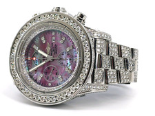 Breitling Super Avenger Mother of Pearl Dial Diamond Watch A13370, 14cttw Approx 3