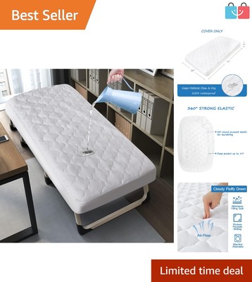 Waterproof Quilted Cot Mattress Pad 30'' x 75'' - Ultimate Comfort & Protection