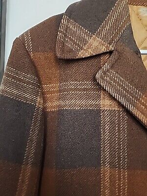 Vintage 70s Pendleton Wool Jacket Top Coat Plaid Quilted Vintage 70s Pendleton Wool Jacket Top Coat Plaid Quilted