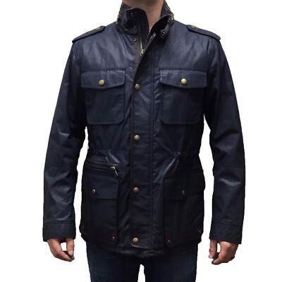 Coach Men's Wyatt Jacket Field Cargo Lightweight, Lined Coat, 83734 Navy