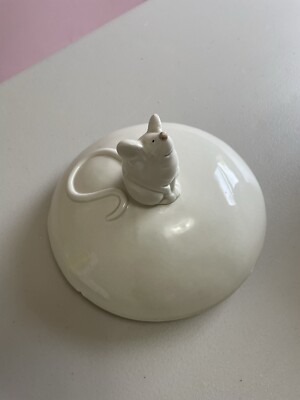 Fitz & Floyd VTG 1993 Cat Cookie Jar レトロ Fitz & Floyd FAT CAT Cookie Jar 1977 w/ Mouse Lid 9.5
