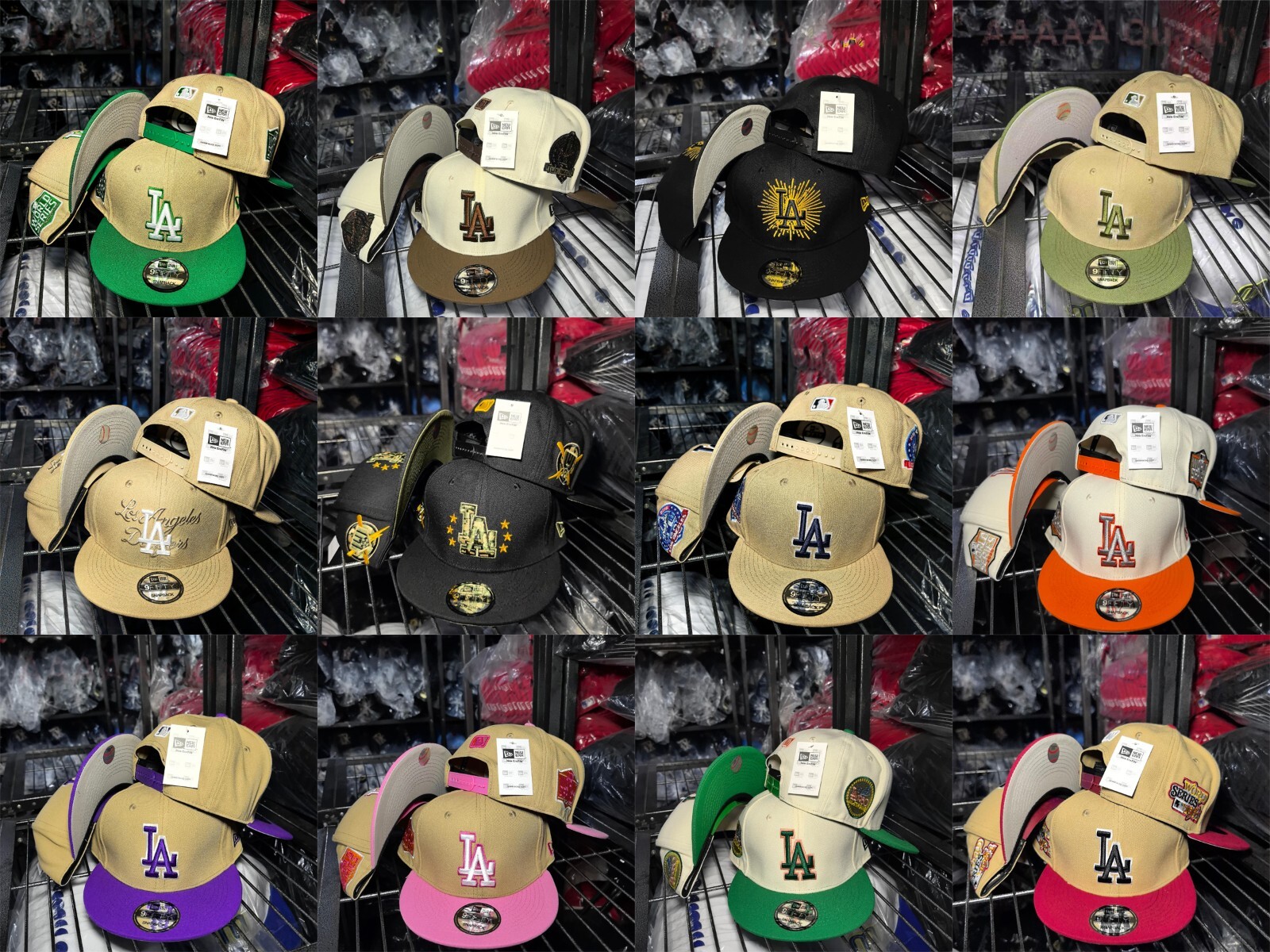 New Era MLB Los Angeles Dodgers Flat Cap 9FIFTY Adjustable Baseball Cap