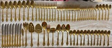 ESI20 (Gold Electroplate) by Estia Korea floral 67pc set w serving pcs
