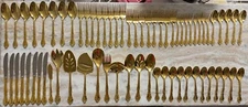 ESI20 (Gold Electroplate) by Estia Korea floral 67pc set w serving pcs
