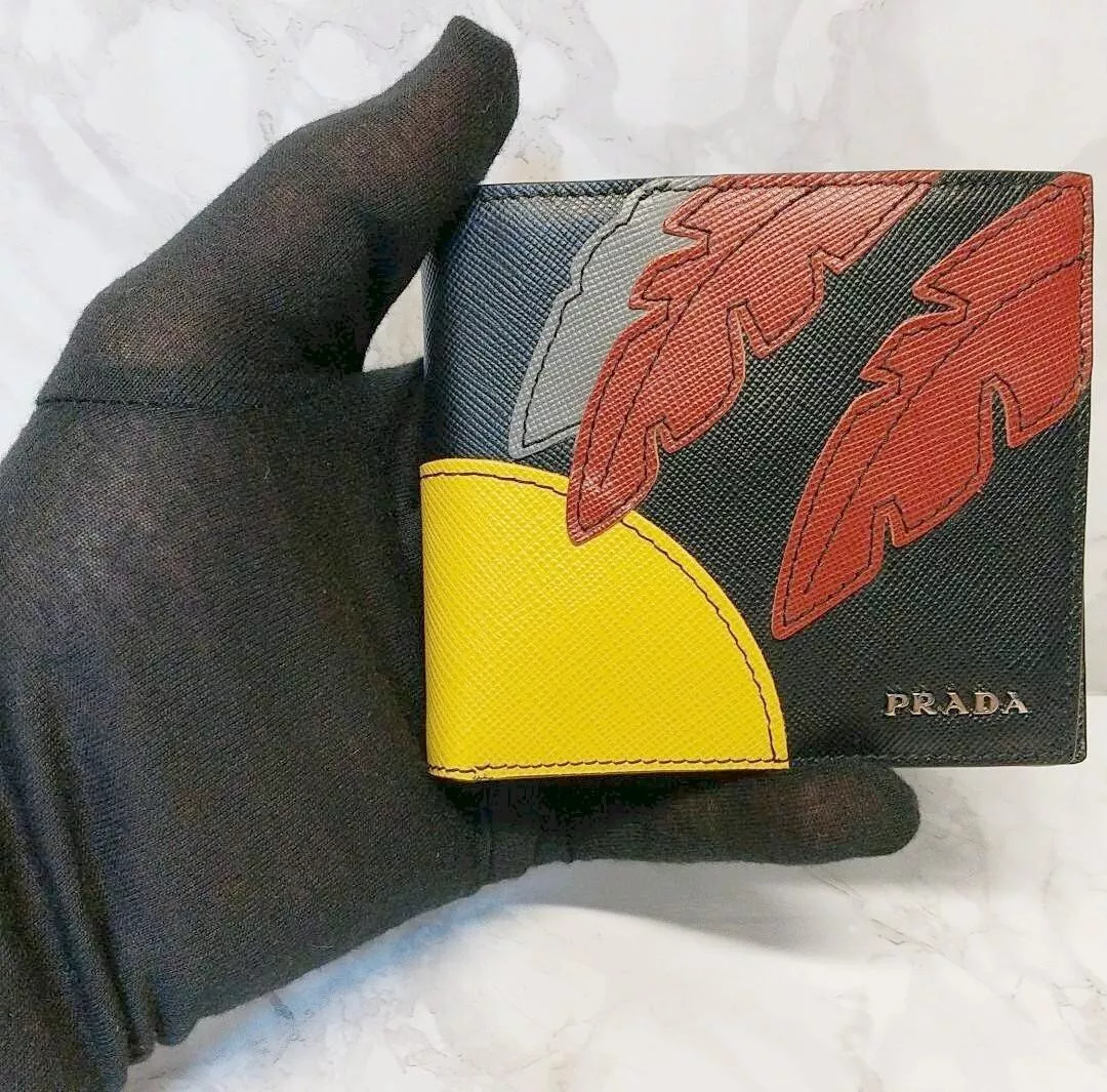 PRADA leather wallet SAFIANO SUN NERO leather wallet foldable eBay