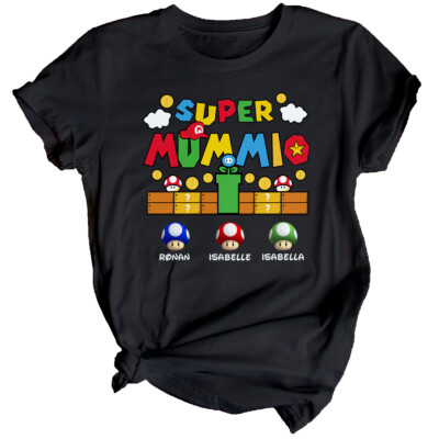Super Mumio personalisiertes Damen Muttertag T-Shirt Top lustig Mama Mama Geschenk #MD