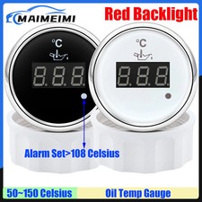 52mm Oil Temp Gauge Sensor with Alarm Digital 50 150 Celsius for Boat Car 12V24V