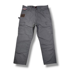 Wrangler Riggs Workwear Stone Gray Ripstop Cargo Work Pants Men's 38x30 NWT
