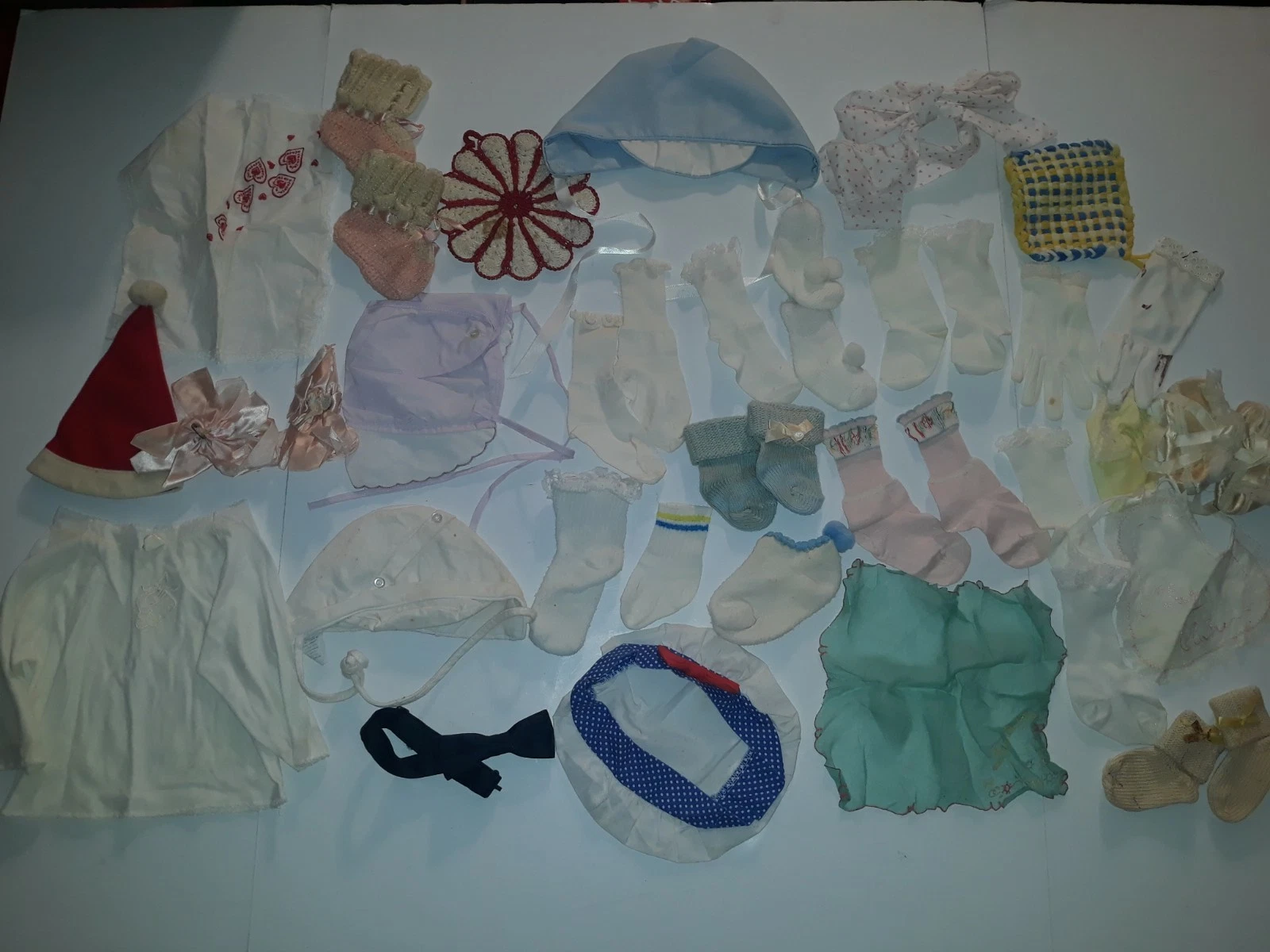 Vintage Mixed Lot 1950s-1960's Baby & Kids Clothes Accessories Socks Hat 20+ Pcs