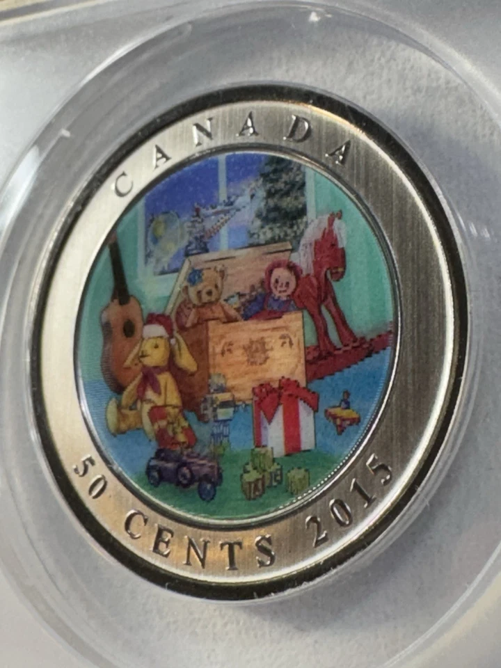 2015 Canada 50 Cents Holiday Toy Box Lenticular Coin Graded MS 69 by ANACS - Image 3 of 4