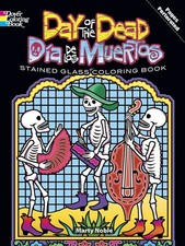Day of the Dead/Dia de los Muertos Stained Glass Coloring Book
