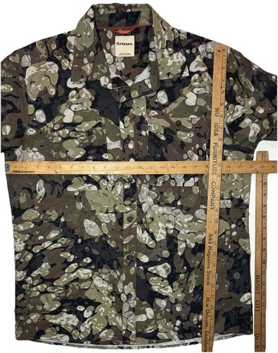 Simms Camouflage Shirt Mens M Short Sleeve Fishing Veil Camo Outdoor Pockets - Picture 8 of 8