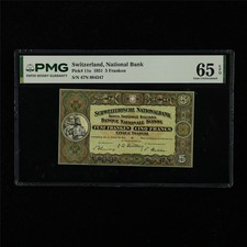 1951 Switzerland National Bank 5 Franken Pick#11o PMG 65 EPQ Gem UNC