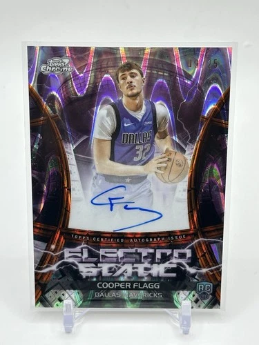 2025 TOPPS CHROME COSMIC COOPER FLAGG ELECTRO-STATIC AUTO /25 ROOKIE OF THE YEAR