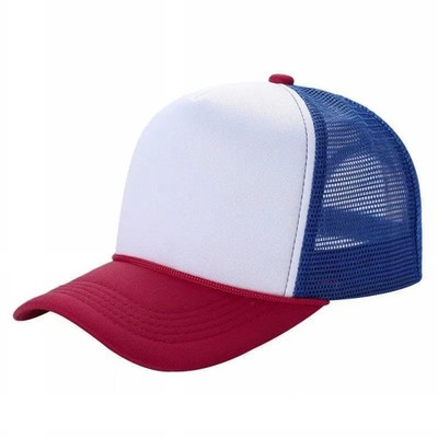 Blank 5-Panel Foam Trucker Hat, Adjustable Snapback Cap