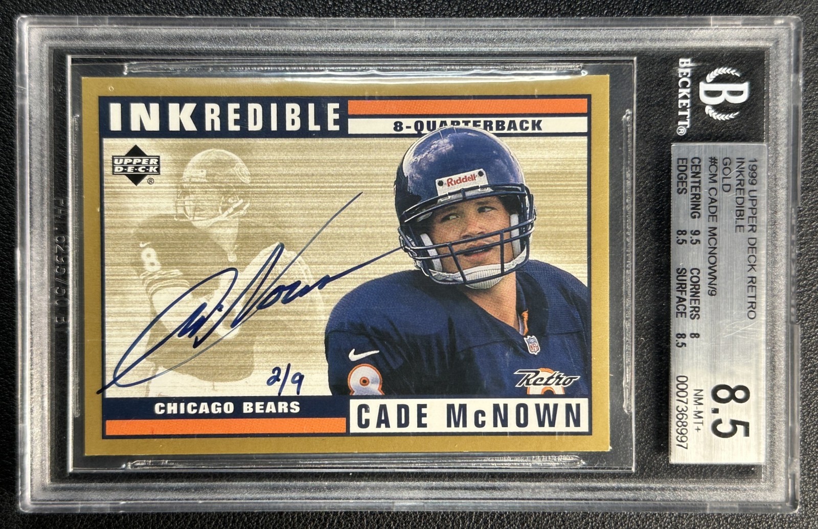 Cade McNown Upper Deck Retro Inkredible #CM Inkredible-Gold