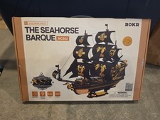 ROKR Seahorse Barque 3D Wooden Sailboat Puzzle/Model Kit 603 Piece DIY Gift