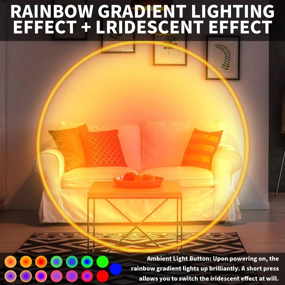 LED Motion Sensor Night Light Indoor USB Charging Colorful RGB Wall lamp Home US - Image 2 of 4