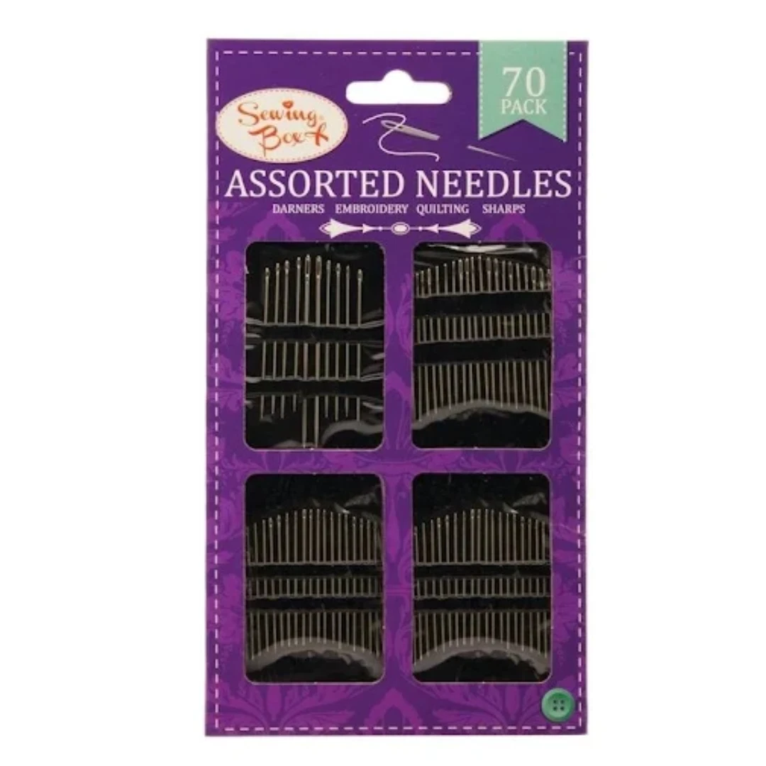 Sewing Box Assorted Needles 70 Pack