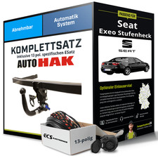 Für SEAT Exeo Stufenheck Typ 3R2 Anhängerkupplung abnehmbar +eSatz 13pol 09- ABE