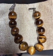 Tiger's Eye Beaded/Gemstone Bracelet with Toggle Clasp