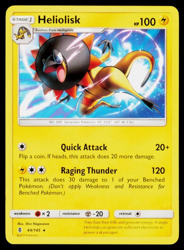 Heliolisk - 44/145 NM Rare Guardians Rising Pokemon