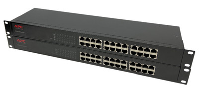 (LOT OF 2) APC AP9224110 Compact 24-Port Unmanaged Ethernet Switch W/ RACK EARS